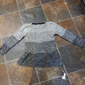 Gray Peplum Gradient Sweater